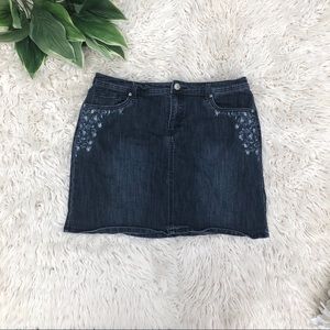 “Christopher & Banks” Embroidered Jean Skort